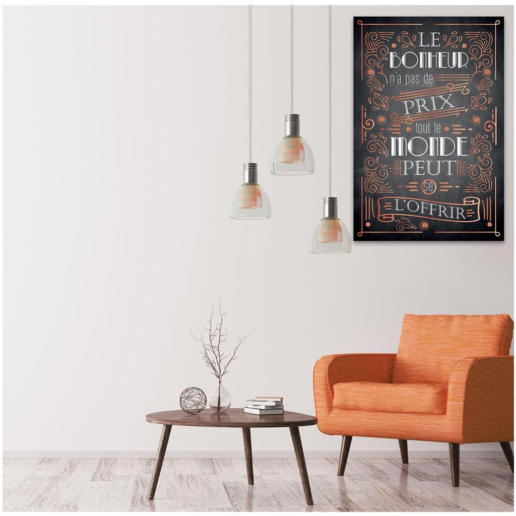 Les Trésors De Lily [P2969] - Черное грифельное полотно 'Цитаты' ("Счастье бесценно - каждый может себе это позволить") - 60х40 см