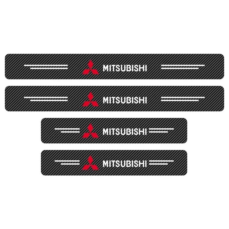Carbon Fiber Car Sticker Auto Door Threshold Waterproof For Mitsubishi Outlander Lancer 10 9 ASX RALLIART Eclipse L200 Pajero EX
