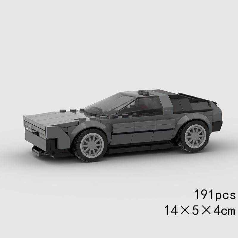 Самодельная модель автомобиля DeLorean DMC-12, гоночный технический автомобиль, конструктор, скоростная супергонка, ралли, спортивный кирпичик, рождественский подарок, город.