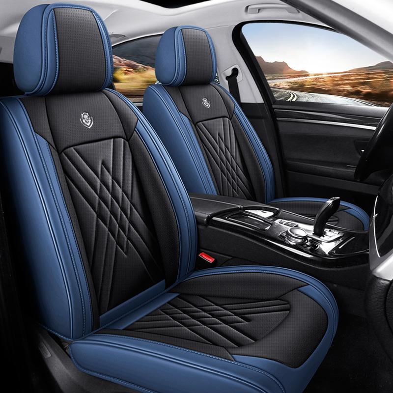 Перфорированная ПУ кожа Полный комплект чехлов на 5 сидений – Простой и стильный универсальный размер, Удобный и прочный для всех сезонов