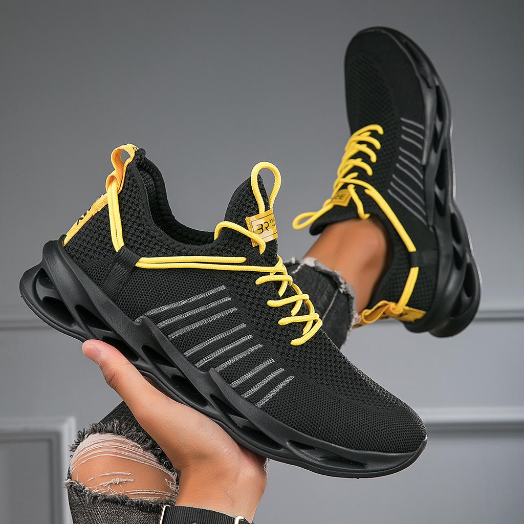 Туфли на все сезоны Сетчатые Тонкие Мужские Дышащие Беговые Повседневные Модные Туфли на лезвии Кроссовки Мужские Дышащие и Легкие