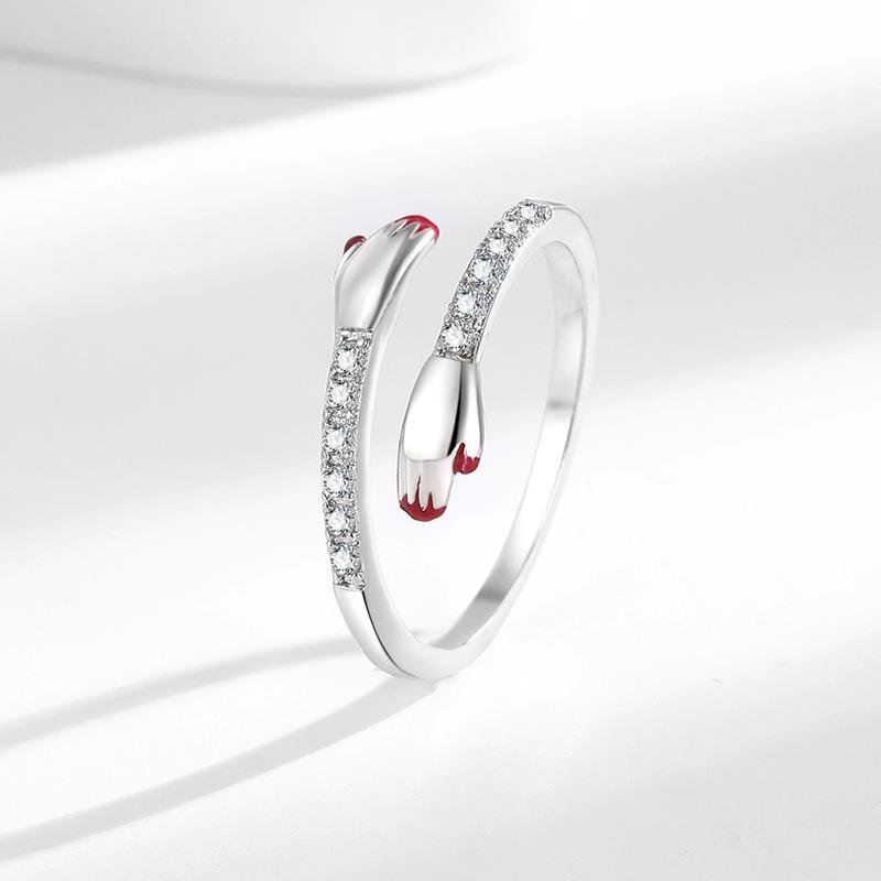 2026 Ring Female Personality Diamond Set Love Hug Ring