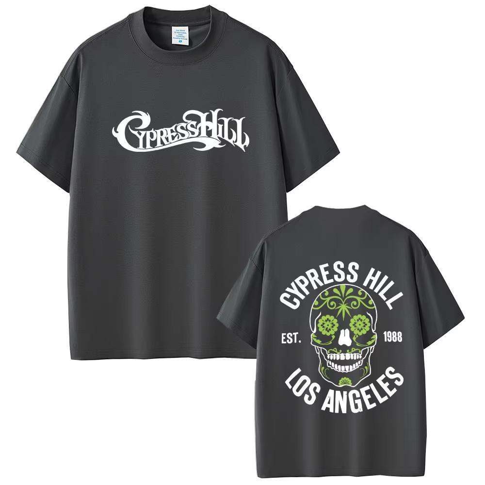 Футболка Cypress Hill с графикой скелета Мужская Женская Хип-хоп Мода Уличная одежда Мужская Повседневная хлопковая футболка с коротким рукавом
