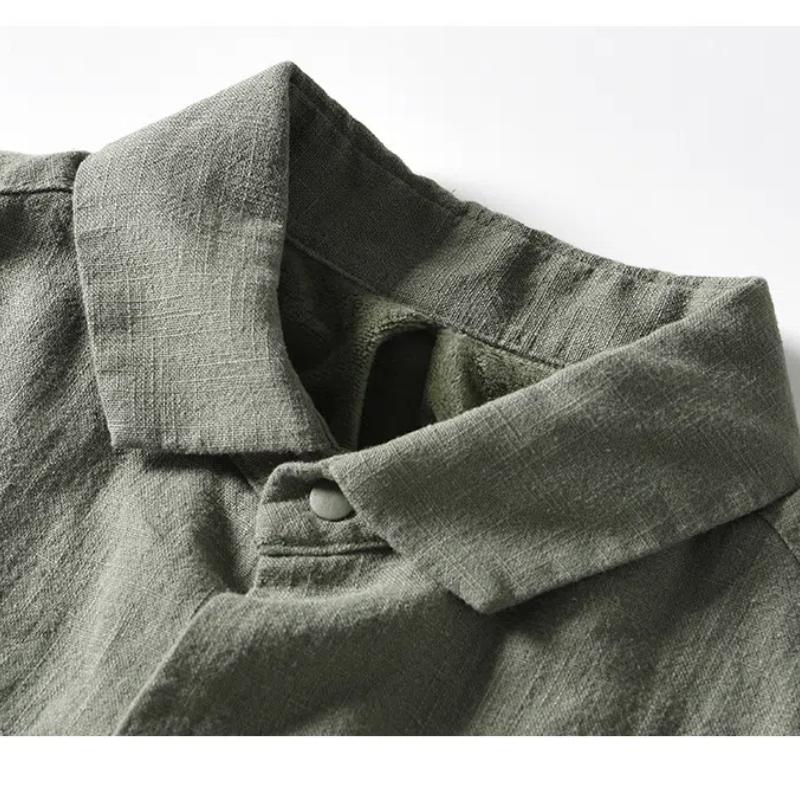 Осенне-зимнее теплое мужское пальто, повседневные флисовые куртки для мужчин, отложной воротник, хлопковое льняное пальто с пуговицами, утолщенное свободное пальто