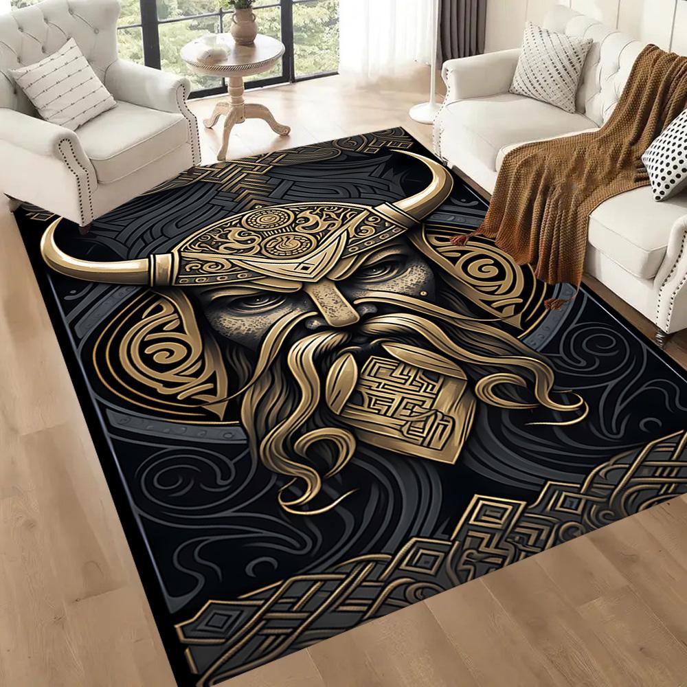Viking Warrior Artwork Floor Mats for Living Room, Bedroom and Room Decoration Are Suitable for Gifts.