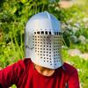Шлем Бацинет с забралом Грифон Рыцарский Средневековый Шлем 18 Gg Стальной Шлем Идеален для Косплея Лучший Подарок для Него