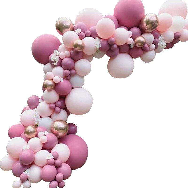 Набор комбинаций розовых шаров «макарон» для девочек, композиция из воздушных шаров на день рождения, композиция для предложения руки и сердца