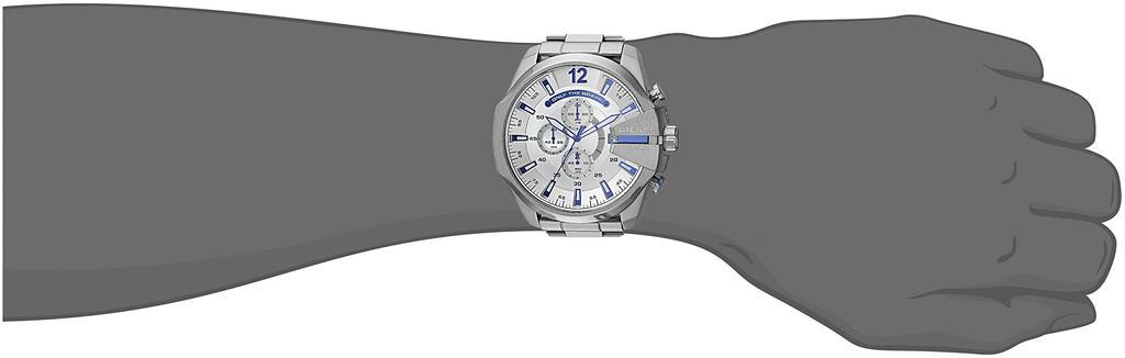 Diesel DZ4477 Silver Japanese Chronograph Fashion Watch Men's Stainless-Steel