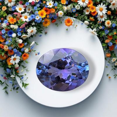 Натуральный танзанит качества A+ 'чистый на глаз', 1 шт., овальной огранки, камень танзанит, целебные камни, необработанный драгоценный камень.