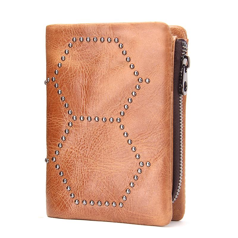 CONTACT'S Genuine Leather Wallet Men Vintage Coin Purse Male Portmane Card Holder Short Wallets