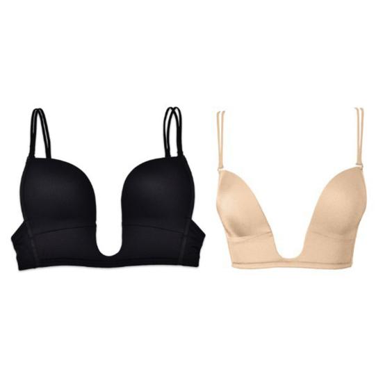 Женский бюстгальтер U-образной формы Push-up Wireless 45355 Cup Anti-exposure Non-slip Low-Cut Dress Matching Back Beautyifying Invisible Bra