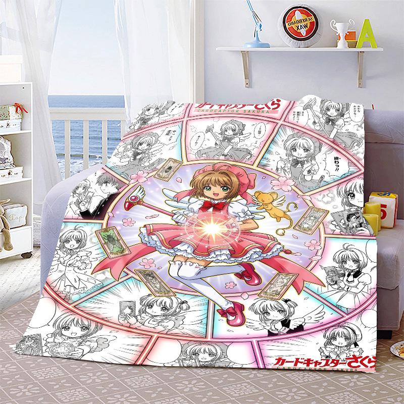 Фланелевое одеяло Cardcaptor Sakura, мягкое, уютное, теплое, легкое, для кровати, дивана, дома -QJY
