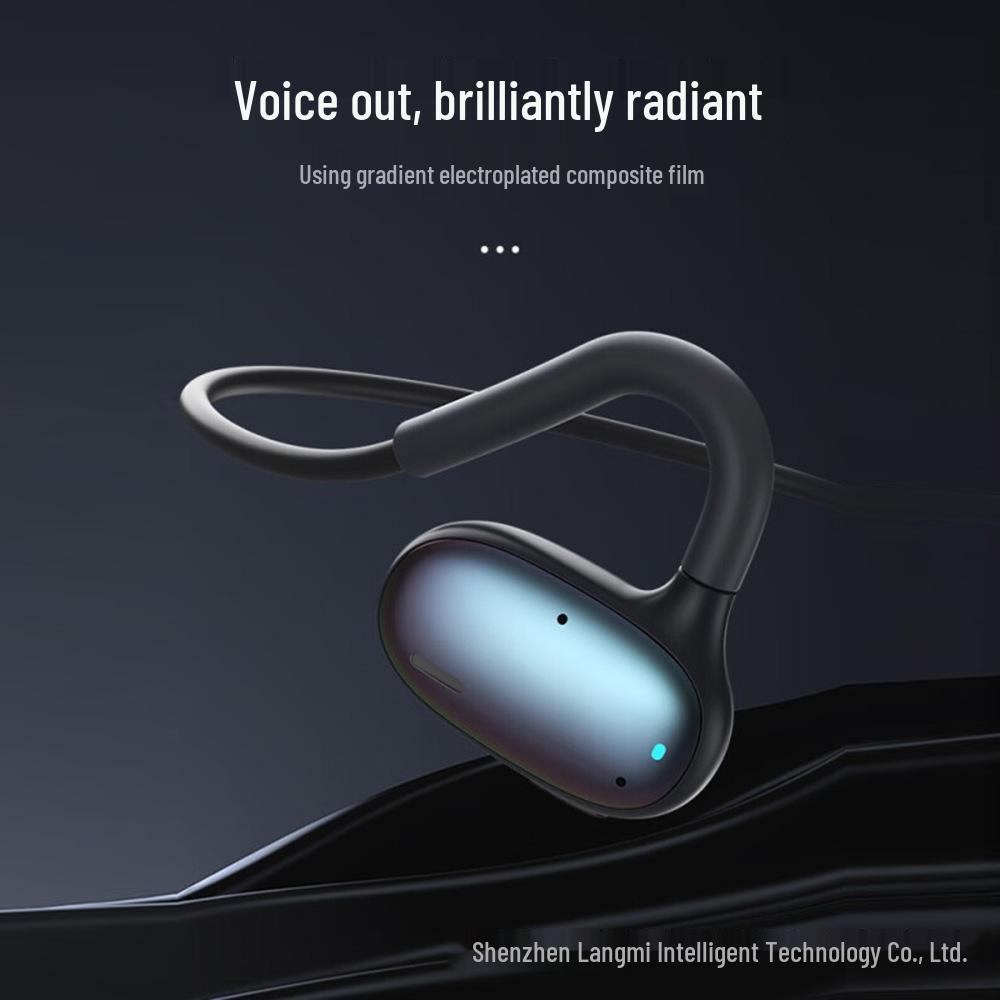 Bluetooth-спортивная гарнитура с воздушной проводимостью: Водонепроницаемый, Потостойкий, Дизайн с ушным крючком, Долгое время работы от аккумулятора