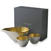 Nousaku Sake 2 Sake Gold Large Katakuchi Gold Leaf Set, Cups, Leaf,