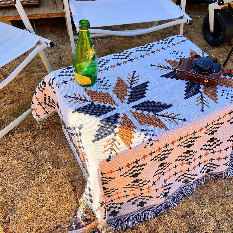 Bohemian Picnic Blanket Outdoor Camping Mat Foldable Waterproof Ground Cover 4-6 People