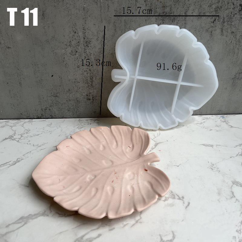 Листовая пластина, силиконовая форма, листовая пластина, лоток для хранения, гипсовая форма для капель, клейкая форма для хранения раковины, формы для цветочных горшков