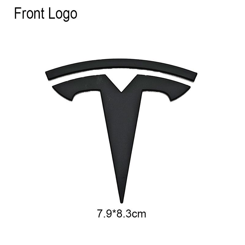 UBLM4 3D ABS Car Front Head Hood Emblem Rear Trunk Badge Sticker For Tesla Model 3 Model Y Replacement Decoration Decals Accessories