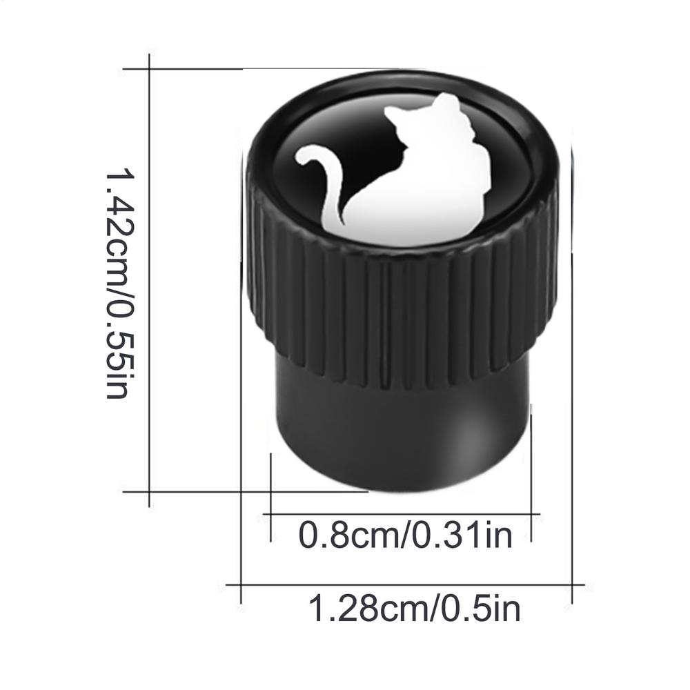 Car Tire Valve Stem Caps Kitten Pattern Tire Valve Stem Cap Cover Heavy Duty 4X Auto Wheel Accessories For Cycle Trucks