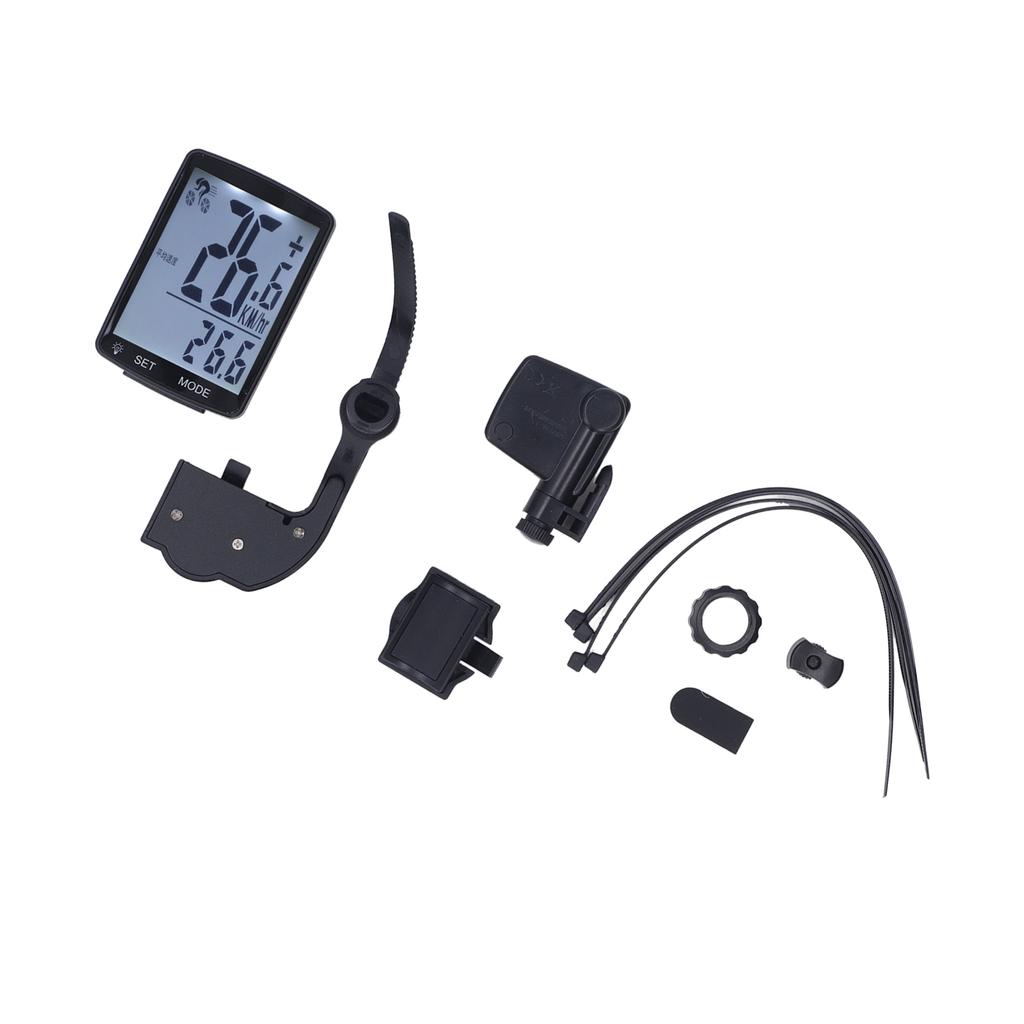 Беспроводной велокомпьютер-спидометр, водонепроницаемый одометр для велоспорта, экран 2,8 дюйма, светодиодная подсветка, черный с белым светом