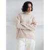 Turtleneck Solid Color Sweater Thick Pullover Women's Long Sleeved Top Warm Comfortable Loose Casual Knit Bottoming Shirt Commute Autumn and Winter