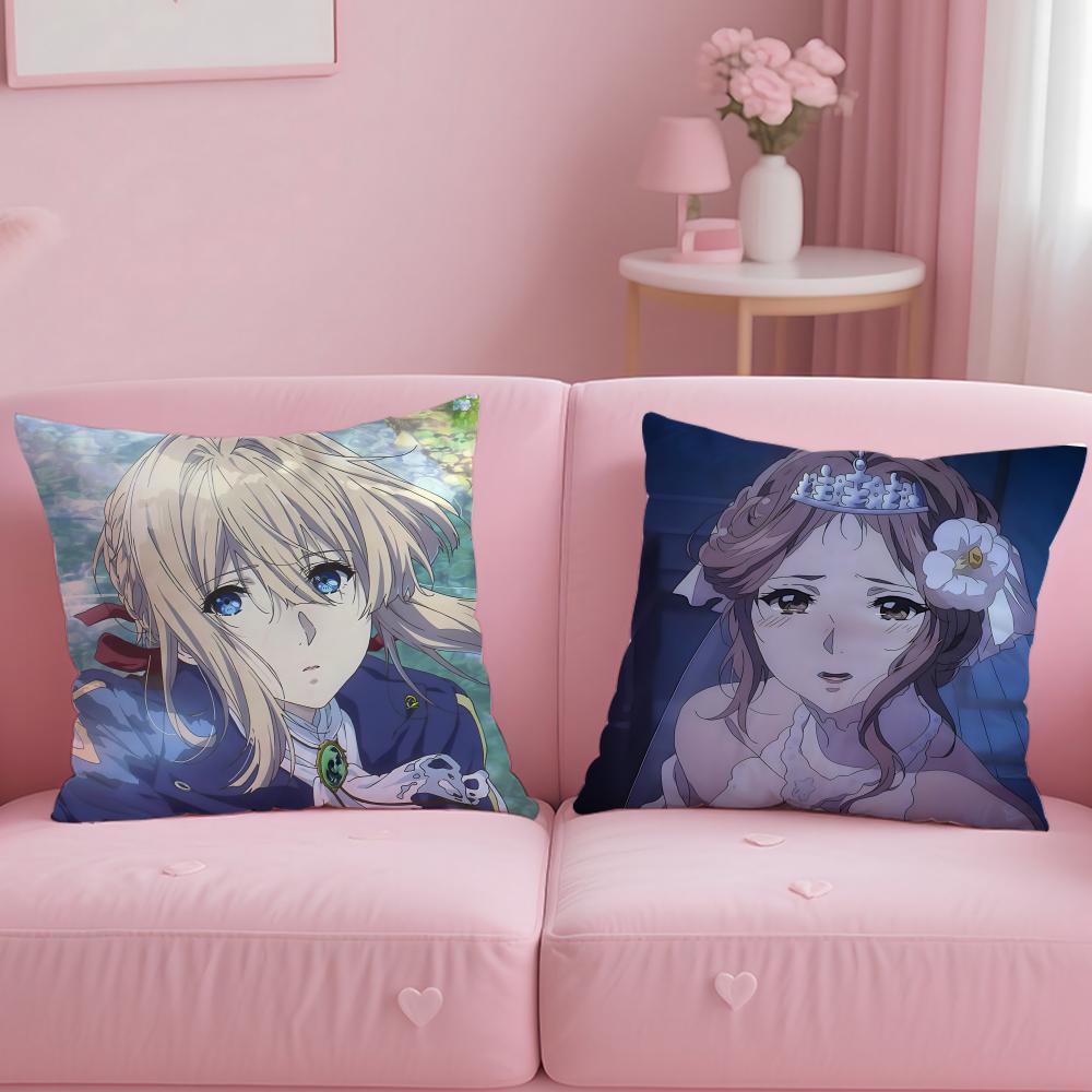 Классический аниме-чехол для подушки Violet Evergarden Мягкий Легко стирающийся Наволочка Универсальный для Дивана Кровати Путешествий и Офиса