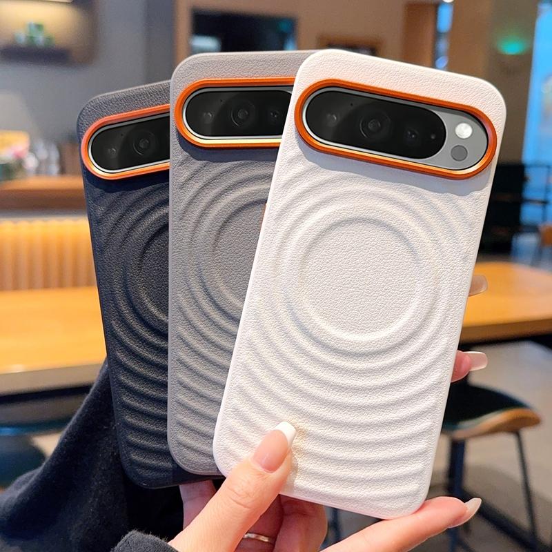 Luxury Leather Skin Case For Google Pixel 9A 10A Pixel 9 10 Pro XL Magnetic Phone Cover With Alloy Lens For Google Pixel 9A