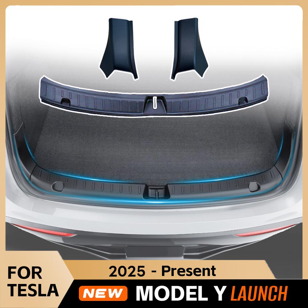 Rear Trunk Bumper Protector Guard For Tesla Model Y Juniper Launch Accessories 2025 Trunk Mat Threshold Sill Cover Pad Plate CBG1