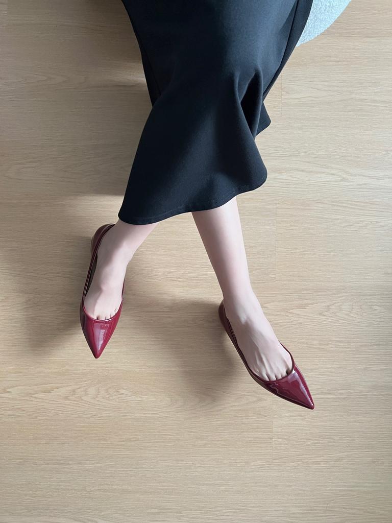 French sexy pointed head inner height increase of 5 cm shallow mouth women's shoes versatile temperament finger seam single shoes women's commu