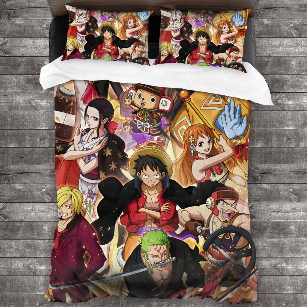 Комплект постельного белья One Piece Односпальный Двуспальный Полный Queen King Размер Комплект постельного белья для взрослых Детей Спальня Комплекты с пододеяльником Комплект простыней размера Queen