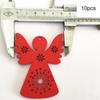 10Pcs Wooden Christmas Pendant Ornament Hollow Santa Claus Snowflake Xmas Tree Hanging Decoration for New Year Party Decor Gifts