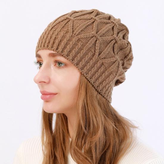 Мужская и женская шапка-бини, однотонная, с текстурой кручения, термошапка, осень