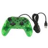 Wired Game Controller Dual Vibration RGB Transparent Shell Gamepad Joystick for Xbox PC Green