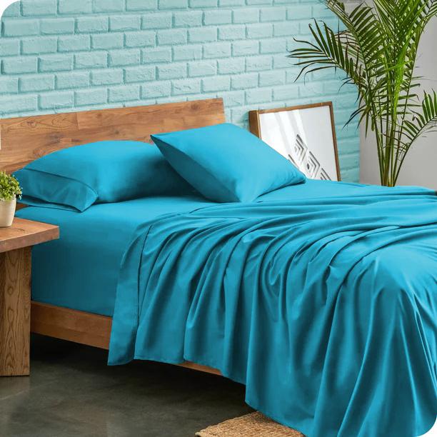 Роскошный комплект простыней из 4 предметов 600TC 100% египетский хлопок с однотонным узором и глубоким карманом 30 см – ультрамягкий, прочный комплект постельного белья с глубоким карманом для всех размеров