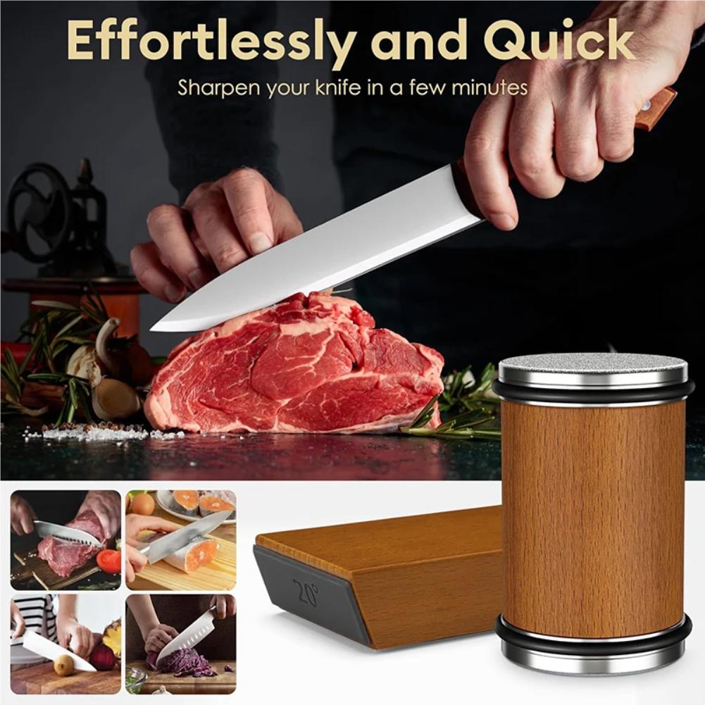 Точилка для ножей Rolling для прямых лезвий, набор для точилки ножей с магнитным углом 15 и 20° для кухонных ножей, точильный камень