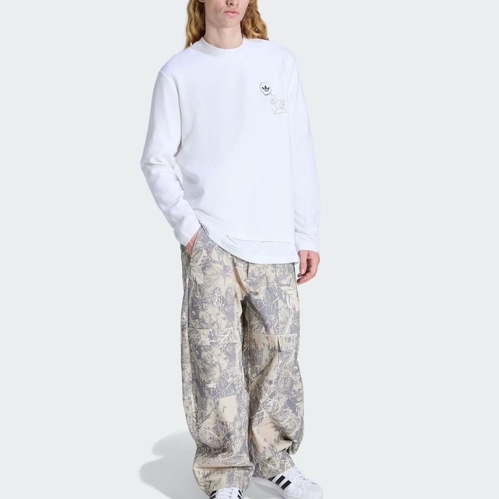 adidas Originals Originals Вафельная рабочая одежда футболка с длинным рукавом и деталью с логотипом KG6440