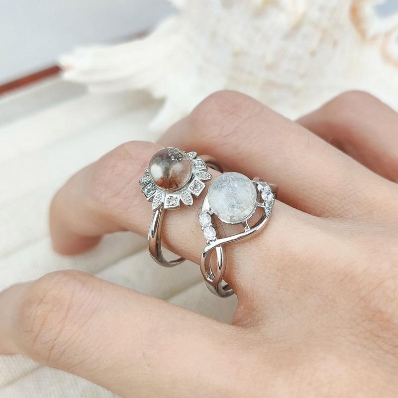 Регулируемое кольцо из натурального камня тигровый глаз, кофейного цвета