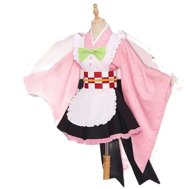 Аниме Demon Slayer Tsuyuri Kanao Kanroji Mitsuri Kochou Shinobu Косплей Костюм Сексуальная Одежда Горничной Женский Ребенок Хэллоуин
