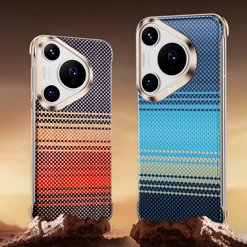 Ultra-thin Frameless Kevlar Carbon Fiber Magnetic Phone Case P80 Ultra P70 Pro
