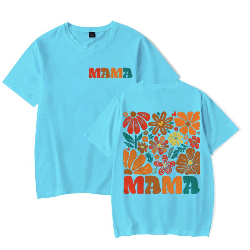 Горячая Распродажа Женская Одежда Мама Цветок Бохо Винтажные Футболки Подарок на День Матери Смешная Футболка Топы Бохо Цветочная Мама Футболка с Коротким Рукавом