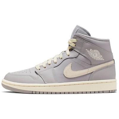 Женские Air 1 Mid 'Серый Светлая Кость' (женские размеры) Серые / Светло-костяные Винтажные Баскетбольные Кроссовки CD7240 002