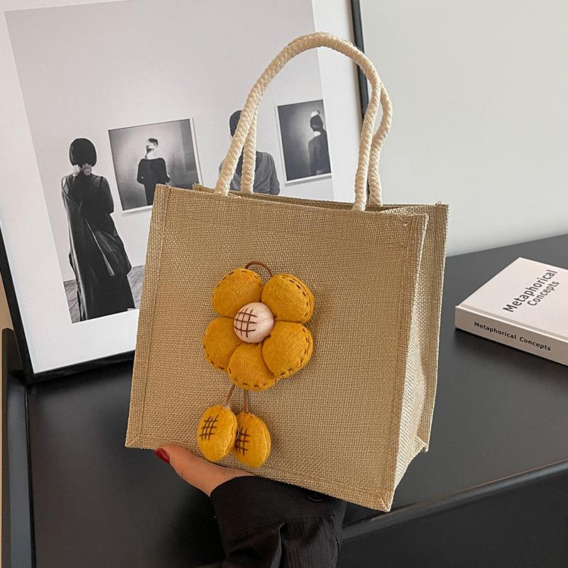 Милая сумка Bento, льняная сумка-тоут, студенческая сумка-тоут, льняная сумка-тоут, женская сумка для ланча