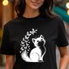Black And White Caprint Crewneck Short Sleeve Unisex Tee Casual Unique Design Summer Graphic Versatile High Quality Top