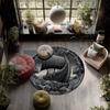 Viking Ship pattern round rug,Carpet Rug for Living Room Bedroom Playroom ,Non-slip Floor Mat,Holiday Gifts and Birthday Gifts.