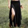 Женская юбка с высокой талией, однотонная, неровный подол, длинная юбка с боковыми разрезами, утягивающая юбка для работы, отдыха, путешествий