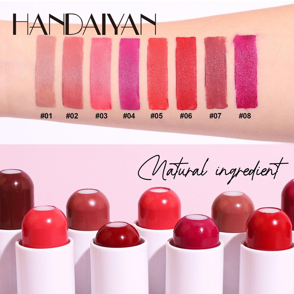 HANDAIYAN 8 цветов матовая водостойкая бархатная нюдовая помада сексуальные красные коричневые пигменты макияж длительный профессиональный