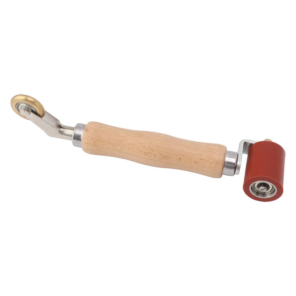 40mm Silicone Seam Roller Dual Use Brass Wheel Wood Handle Wallpaper Flat Seam Roller for PVC TPO