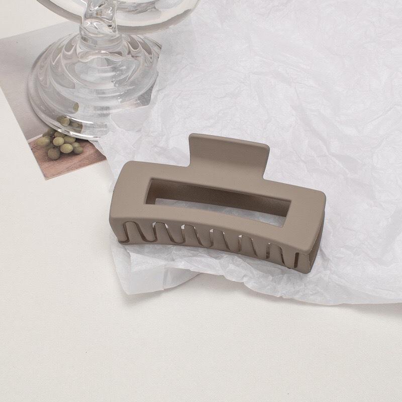 Кремовые матовые корейские заколки для волос: Большой зажим для акул для женщин - Аксессуары для ванны и затылка