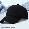 Men Winter Baseball Hat Long Brim Solid Color Windproof Cold Resistant Ear Protection With Earflap Cold Weather Father Outdoor Cap