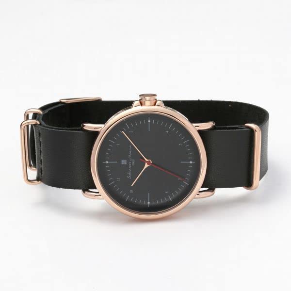 Authentic Salvatore Marra Wristwatch, SM22104-PGBK, Water Resistant, Leather Strap, NATO Style [Parallel Import]