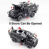 1:32 Scale Knight Armored Special Warfare Police Car Model Toy 5 Doors Opened Pull Back Alloy Diecast Sound Light Ornament Gifts
